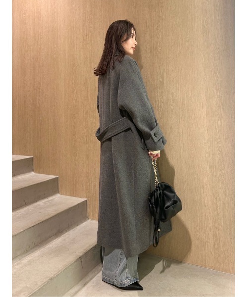 FRAY I.D(フレイアイディー)の「バルマカンロングコート(ダッフルコート・レディース・ブラウン/グレー/ネイビー・1/0)」の11枚目の写真