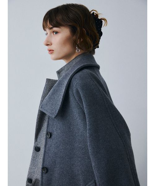 FRAY I.D(フレイアイディー)の「バルマカンロングコート(ダッフルコート・レディース・ブラウン/グレー/ネイビー・1/0)」の4枚目の写真