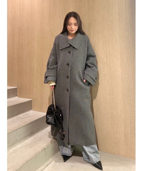 FRAY I.D(フレイアイディー)の「バルマカンロングコート(ダッフルコート・レディース・ブラウン/グレー/ネイビー・1/0)」の9枚目の写真