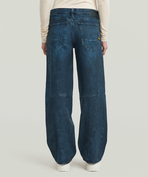 G-STAR(ジースター)の「CONTOR 3D LOOSE JEANS/立体裁断ワイドルーズジーンズ/レザーライクコーティング加工/L30(デニムパンツ・レディース・ダークインディゴブルー・24inch)」の2枚目の写真