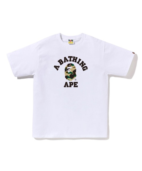 A BATHING APE（アベイシングエイプ）の「1ST CAMO COLLEGE TEE（Tシャツ/カットソー・メンズ・ホワイト×イエロー/ブラック×イエロー/ブラック系その他7/ブラック×グリーン/ホワイト系その他7/ホワイト×グリーン・XXX-LARGE/LARGE/XX-LARGE/SMALL/MEDIUM/X-LARGE）」の3枚目の写真