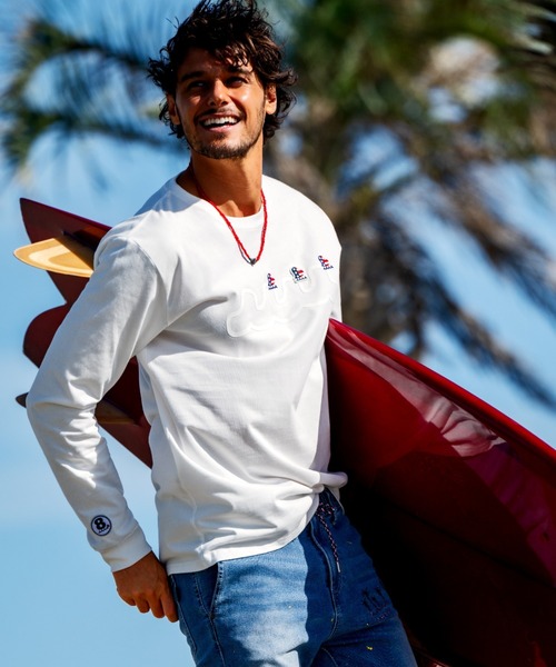 muta marine(ムータ・マリン)の「muta MARINE/ムータ マリン/別注 Three America Heart LS TEE(Tシャツ/カットソー・メンズ・ブラック/ホワイト・M/L/XL)」の3枚目の写真