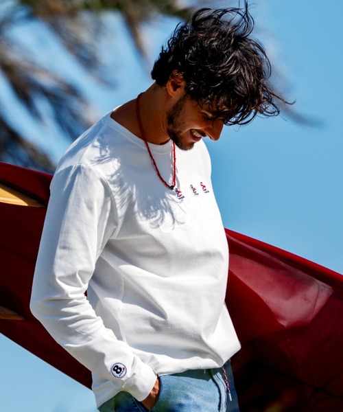 muta marine(ムータ・マリン)の「muta MARINE/ムータ マリン/別注 Three America Heart LS TEE(Tシャツ/カットソー・メンズ・ブラック/ホワイト・M/L/XL)」の4枚目の写真