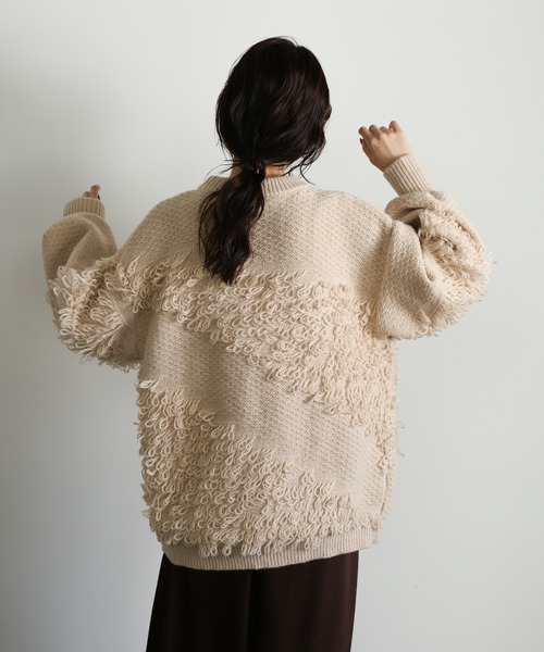 select MOCA Et（セレクトモカエト）の「【Et】Asymmetrical Loop Panel Knit（ニット/セーター・レディース・グレー/チャコールグレー/ベージュ・FREE）」の20枚目の写真