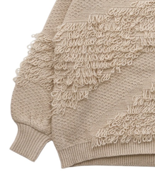 select MOCA Et（セレクトモカエト）の「【Et】Asymmetrical Loop Panel Knit（ニット/セーター・レディース・グレー/チャコールグレー/ベージュ・FREE）」の7枚目の写真
