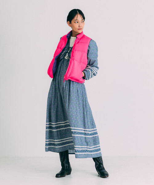 Freada（フリーダ）の「Freada/フリーダ リバーシブル ダウン ベスト（ダウンベスト・レディース・ブラウン/ピンク・ONE SIZE）」の4枚目の写真