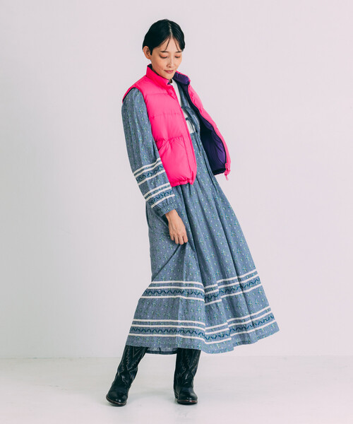 Freada（フリーダ）の「Freada/フリーダ リバーシブル ダウン ベスト（ダウンベスト・レディース・ブラウン/ピンク・ONE SIZE）」の6枚目の写真