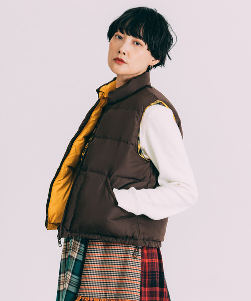 Freada（フリーダ）の「Freada/フリーダ リバーシブル ダウン ベスト（ダウンベスト・レディース・ブラウン/ピンク・ONE SIZE）」の9枚目の写真