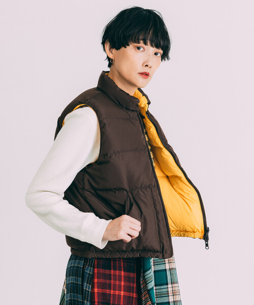 Freada（フリーダ）の「Freada/フリーダ リバーシブル ダウン ベスト（ダウンベスト・レディース・ブラウン/ピンク・ONE SIZE）」の12枚目の写真