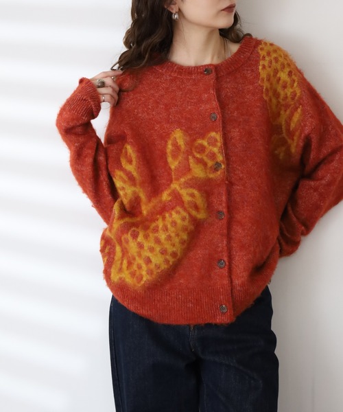 BARNDOOR(バーンドア)の「木の実 ジャカード カーデ(カーディガン/ボレロ・レディース・ブラウン/グレー/ネイビー/アイボリー・FREE)」の15枚目の写真