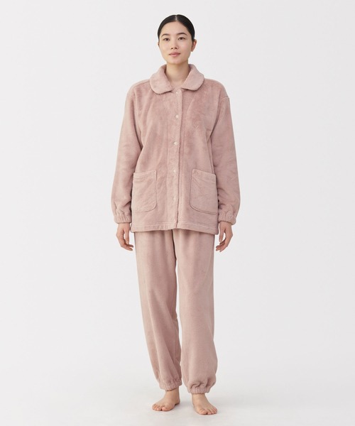無印良品 静電気防止　着る毛布パジャマ　ライトピンクとグレイッシュブラウン　2着 セール】婦人 静電気が起きにくい 着る毛布パジャマ（ルームウェア