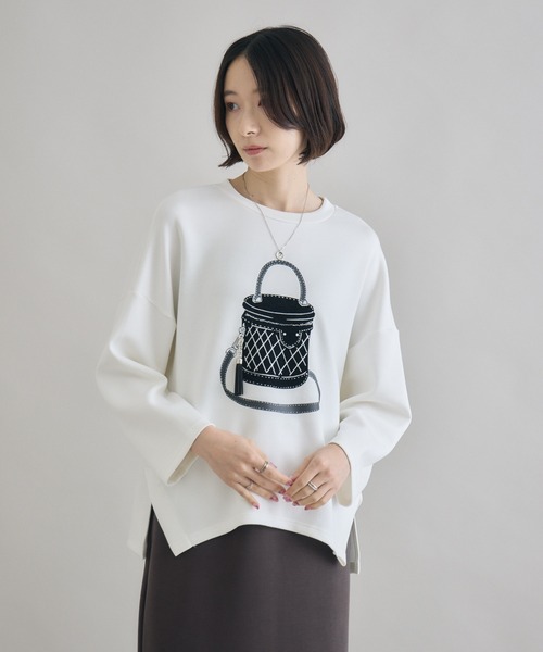 Paradise Picnic（パラダイスピクニック）の「バッグフロッキーチャーム付ロンT（Tシャツ/カットソー・レディース・ブラック/ホワイト・FREE）」の22枚目の写真