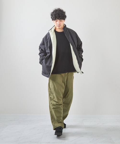 VIBGYOR（ヴィブジョー）の「ナイロンボアリバーシブルブルゾン(CN)（ブルゾン・メンズ・グレー/ブラック・LARGE/MEDIUM）」の9枚目の写真