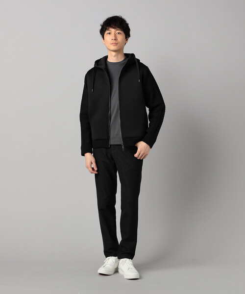 COMME CA MEN(コムサメン)の「ニットコンビ ジップアップパーカ(パーカー・メンズ・ベージュ/チャコールグレー/ブラック・L/M)」の5枚目の写真