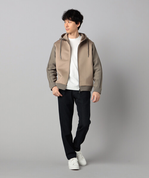 COMME CA MEN(コムサメン)の「ニットコンビ ジップアップパーカ(パーカー・メンズ・ベージュ/チャコールグレー/ブラック・L/M)」の14枚目の写真