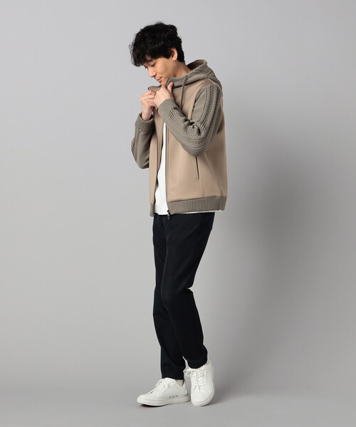 COMME CA MEN(コムサメン)の「ニットコンビ ジップアップパーカ(パーカー・メンズ・ベージュ/チャコールグレー/ブラック・L/M)」の15枚目の写真