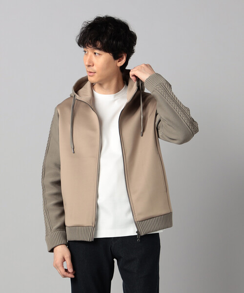 COMME CA MEN(コムサメン)の「ニットコンビ ジップアップパーカ(パーカー・メンズ・ベージュ/チャコールグレー/ブラック・L/M)」の17枚目の写真