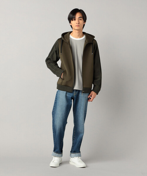 COMME CA MEN(コムサメン)の「ニットコンビ ジップアップパーカ(パーカー・メンズ・ベージュ/チャコールグレー/ブラック・L/M)」の21枚目の写真