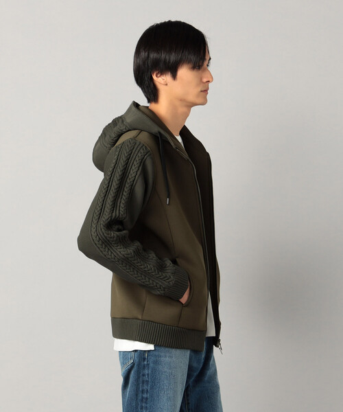 COMME CA MEN(コムサメン)の「ニットコンビ ジップアップパーカ(パーカー・メンズ・ベージュ/チャコールグレー/ブラック・L/M)」の22枚目の写真