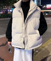 SHEPP（シープ）の「シンプルデザインスタンドネックパテッドベスト（ダウンベスト）」