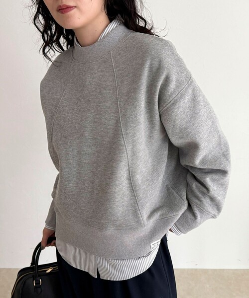 fredy emue（フレディエミュ）の「両面起毛モックネックスウェットプルオーバー（スウェット・レディース・ライトグレー/アイボリー/ライトブルー/チャコールグレー・38）」の3枚目の写真