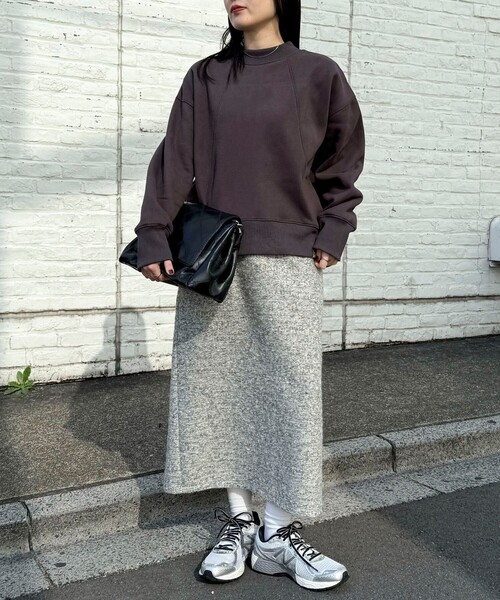 fredy emue（フレディエミュ）の「両面起毛モックネックスウェットプルオーバー（スウェット・レディース・ライトグレー/アイボリー/ライトブルー/チャコールグレー・38）」の6枚目の写真