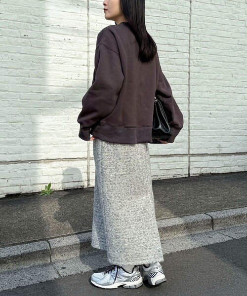 fredy emue（フレディエミュ）の「両面起毛モックネックスウェットプルオーバー（スウェット・レディース・ライトグレー/アイボリー/ライトブルー/チャコールグレー・38）」の7枚目の写真