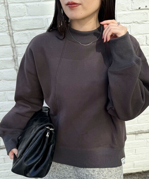 セール】両面起毛モックネックスウェットプルオーバー（スウェット