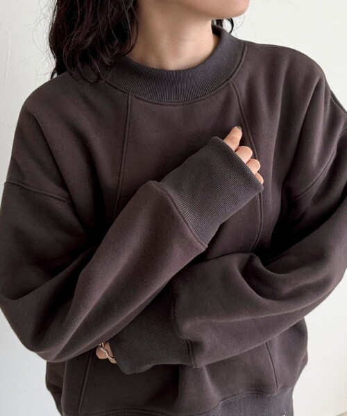 セール】両面起毛モックネックスウェットプルオーバー（スウェット