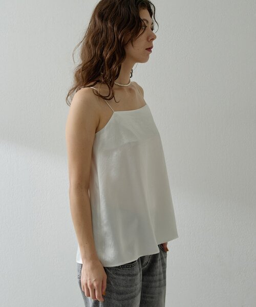 Whim Gazette（ウィムガゼット）の「サテンキャミソール（キャミソール・レディース・ブラック/オフホワイト・FREE）」の3枚目の写真