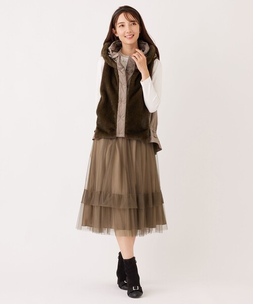 TO BE CHIC（トゥー ビー シック）の「フェイクファー ドッキングジレ（ベスト・レディース・ブラウン/ブラック・40/42/38）」の5枚目の写真