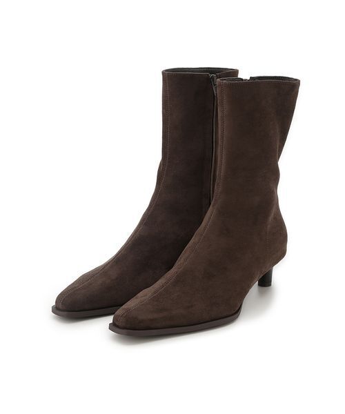 Mila Owen（ミラオーウェン）の「キトゥンヒールショートブーツ（ブーツ・レディース・ダークブラウン/ベージュ/ブラック・36/37/38）」の2枚目の写真