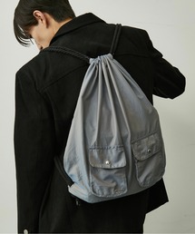 BLANK HOTEL（ブランクホテル）の「Chambray Double Pocket Drawstring Bag / シャンブレーダブルポケットナップサック（バックパック/リュック）」