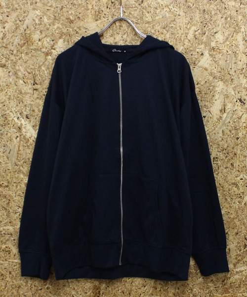 SHISKY（シスキー）の「【ミニ裏毛　綿タッチ】無地　ZIPパーカー（スウェット・メンズ・ヘザーチャコール/ブラック/杢グレー/ネイビー/オートミール・L/M/XL）」の5枚目の写真