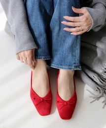 Fin（フィン）の「スクエアトゥVカットバレエシューズ【低反発スポンジ入り】（バレエシューズ）」