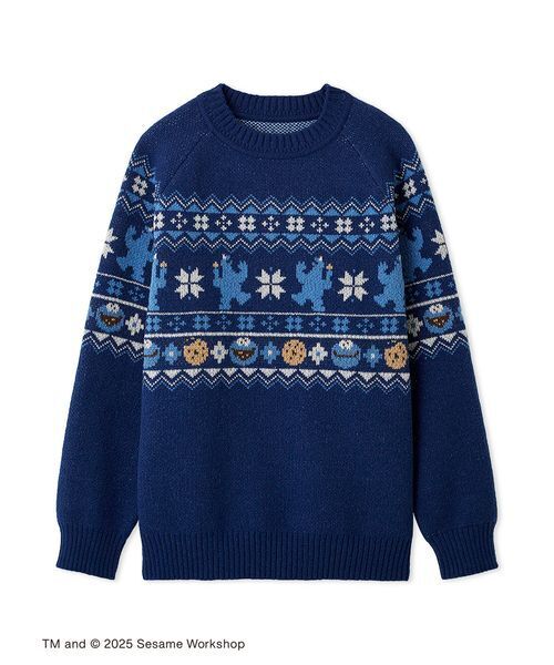 SESAME STREET(セサミストリート)の「【UNISEX】ノルディックセーター(ニット/セーター・レディース・ブルー/ブラック/アイボリー・F)」の3枚目の写真