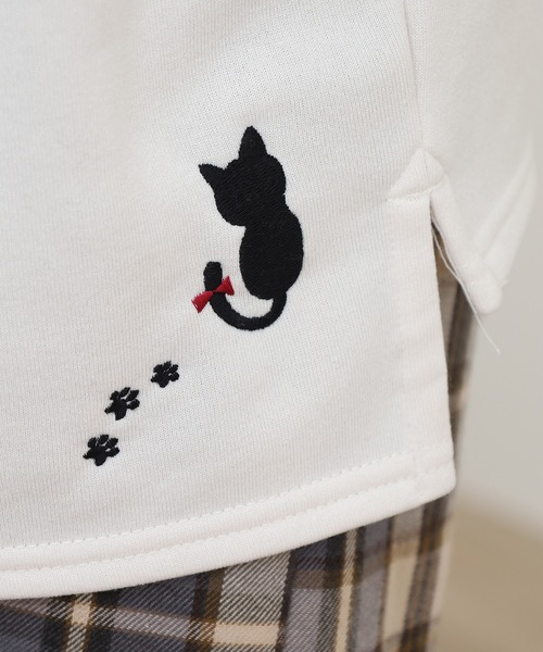Quelle Chance(ケルシャンス)の「多ポケット刺繍七分袖プルオーバー いろいろネコ(Tシャツ/カットソー・レディース・キナリ/モカ/チャコールグレー・M/L)」の6枚目の写真