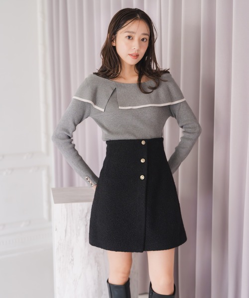 【NEW】ミッシュマッシュ（MISCH MASCH）/2025秋冬新作 ブークレーミニスカート セール】2025秋冬新作 ブークレーミニスカート（スカート）｜MISCH