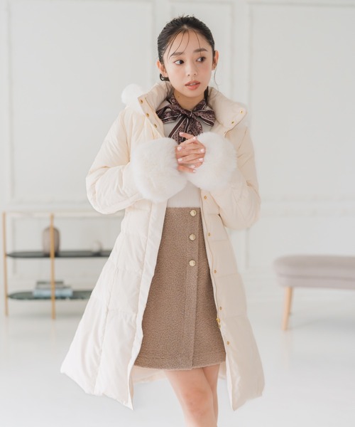 MISCH MASCH（ミッシュマッシュ）の「ブークレーミニスカート（スカート・レディース・モカ/アイボリー/ブラック・M/S）」の18枚目の写真