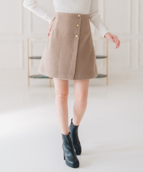 MISCH MASCH（ミッシュマッシュ）の「ブークレーミニスカート（スカート・レディース・モカ/アイボリー/ブラック・M/S）」の21枚目の写真