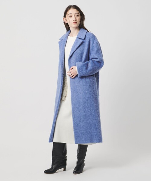 UNITED ARROWS（ユナイテッドアローズ）の「シャギー ビッグ テーラード コート（チェスターコート・レディース・オフホワイト/コバルトブルー・34/38/36）」の20枚目の写真