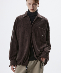 RSSC（アールエスエスシー）の「FLUFF CROCHET KNIT SHIRT - BROWN（シャツ/ブラウス）」