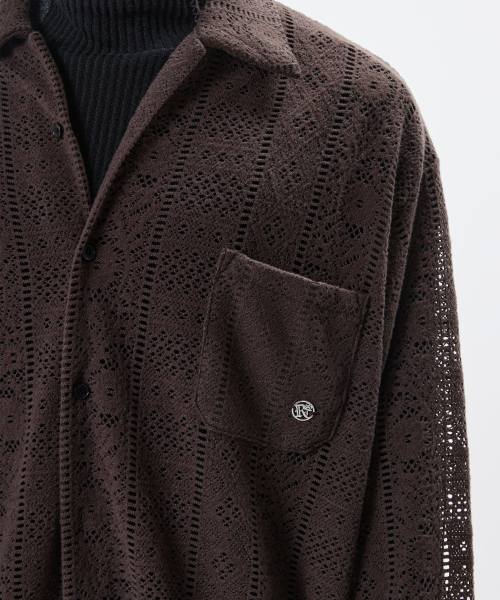 RSSC（アールエスエスシー）の「FLUFF CROCHET KNIT SHIRT - BROWN（シャツ/ブラウス・レディース・その他・1/2）」の4枚目の写真