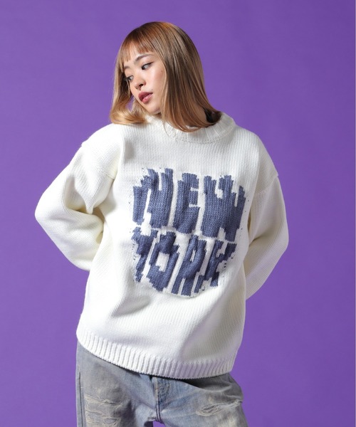 DANKE SCHON(ダンケシェーン)の「【WEB&DEPOT限定】DankeSchon/ダンケシェーン/1.5GG NY KNIT(ニット/セーター・レディース・ブラック/ホワイト系2/ブルー・L/M/XL)」の16枚目の写真