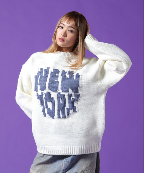 DANKE SCHON(ダンケシェーン)の「【WEB&DEPOT限定】DankeSchon/ダンケシェーン/1.5GG NY KNIT(ニット/セーター・レディース・ブラック/ホワイト系2/ブルー・L/M/XL)」の18枚目の写真