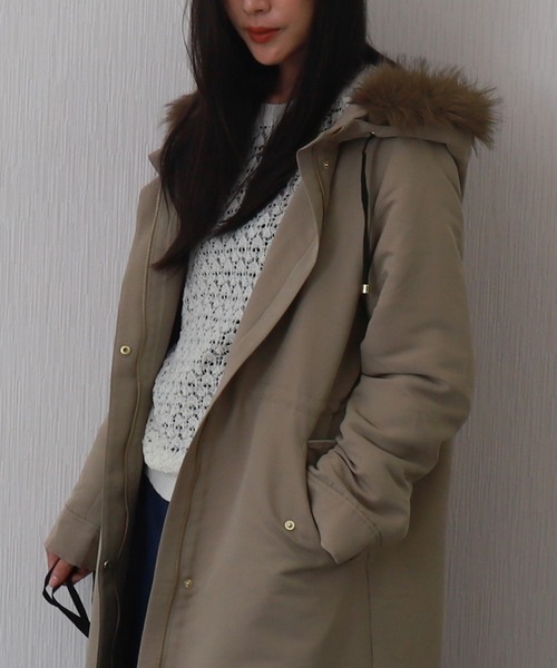 セール】【撥水加工付】裏ボアフードモッズコート（モッズコート