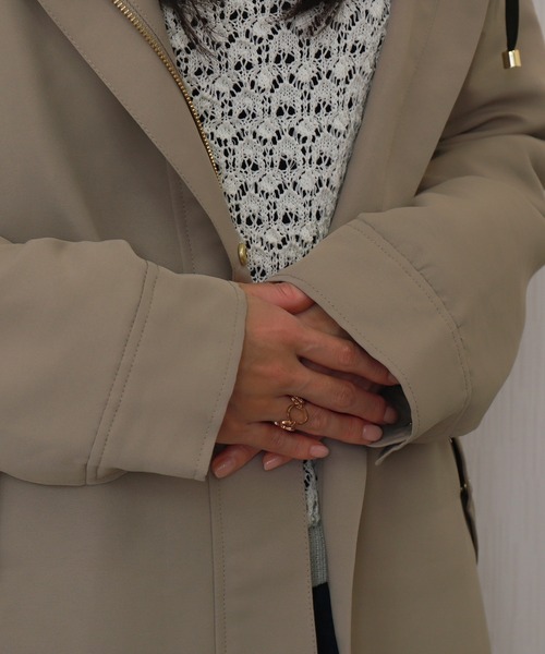 libelle more(リベル モア)の「【撥水加工付】裏ボアフードモッズコート(モッズコート・レディース・カーキ/ブラック/ネイビー/ベージュ・M/L)」の11枚目の写真