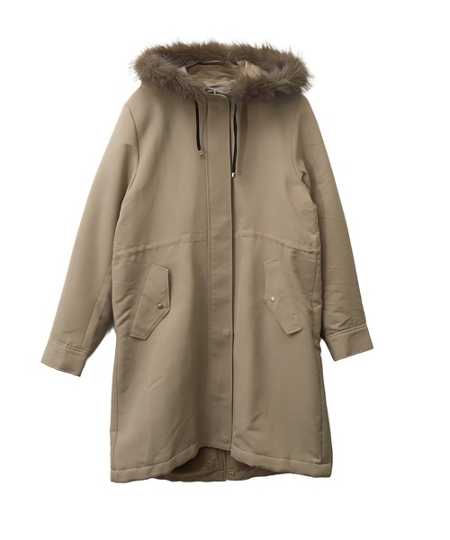 libelle more(リベル モア)の「【撥水加工付】裏ボアフードモッズコート(モッズコート・レディース・カーキ/ブラック/ネイビー/ベージュ・M/L)」の13枚目の写真