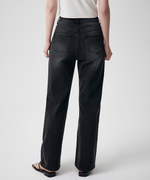 MUSINSA STANDARD WOMAN（ムシンサスタンダードウーマン）の「[クールタンダード] ウィメンズ ストレート デニムパンツ [ウォッシュドブラック]（デニムパンツ・レディース・その他・26/27/28/29/30/24/25）」の3枚目の写真