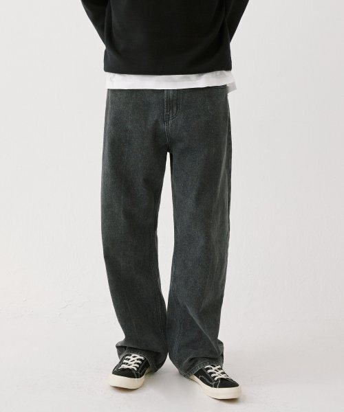 TRILLION(トリリオン)の「バイオストーンウォッシュワイドデニムパンツ(DEEP GRAY)(デニムパンツ・メンズ・その他・SMALL/MEDIUM/LARGE/X-LARGE)」の1枚目の写真